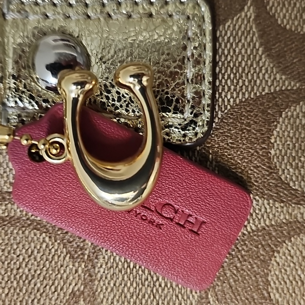 Coach Gold and Tan Tote Bag - Picture 3 of 12